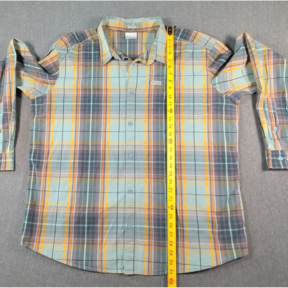COLUMBIA Men's 2XL Long Sleeve Multicolor Rustic Madras Plaid Button Shirt EUC - Picture 4 of 9
